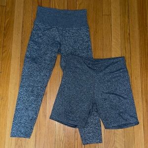 Zobha Gray Leggings + Biker Shorts • Size M/L